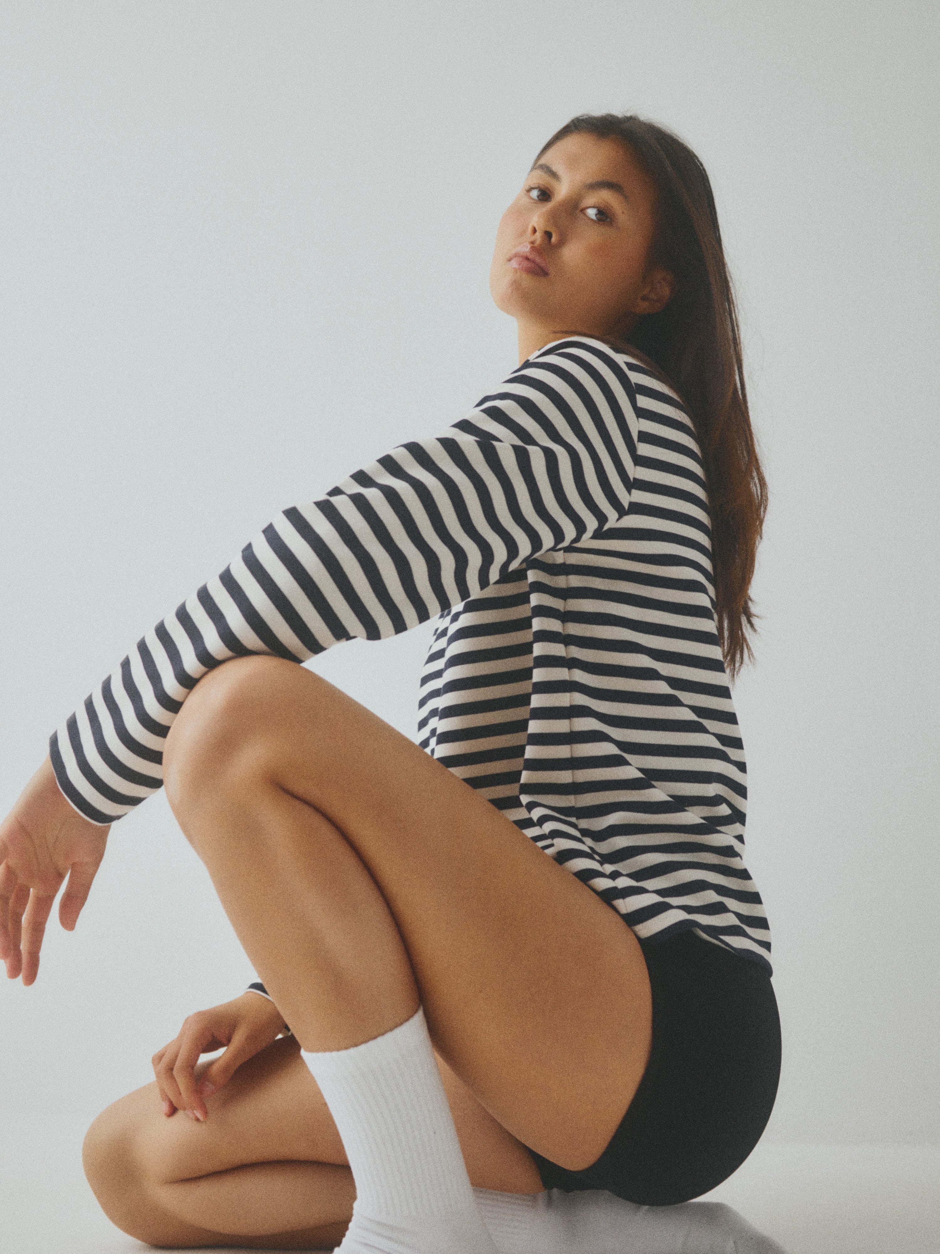 Celia LS Tee - Night Sky Sugar Stripe