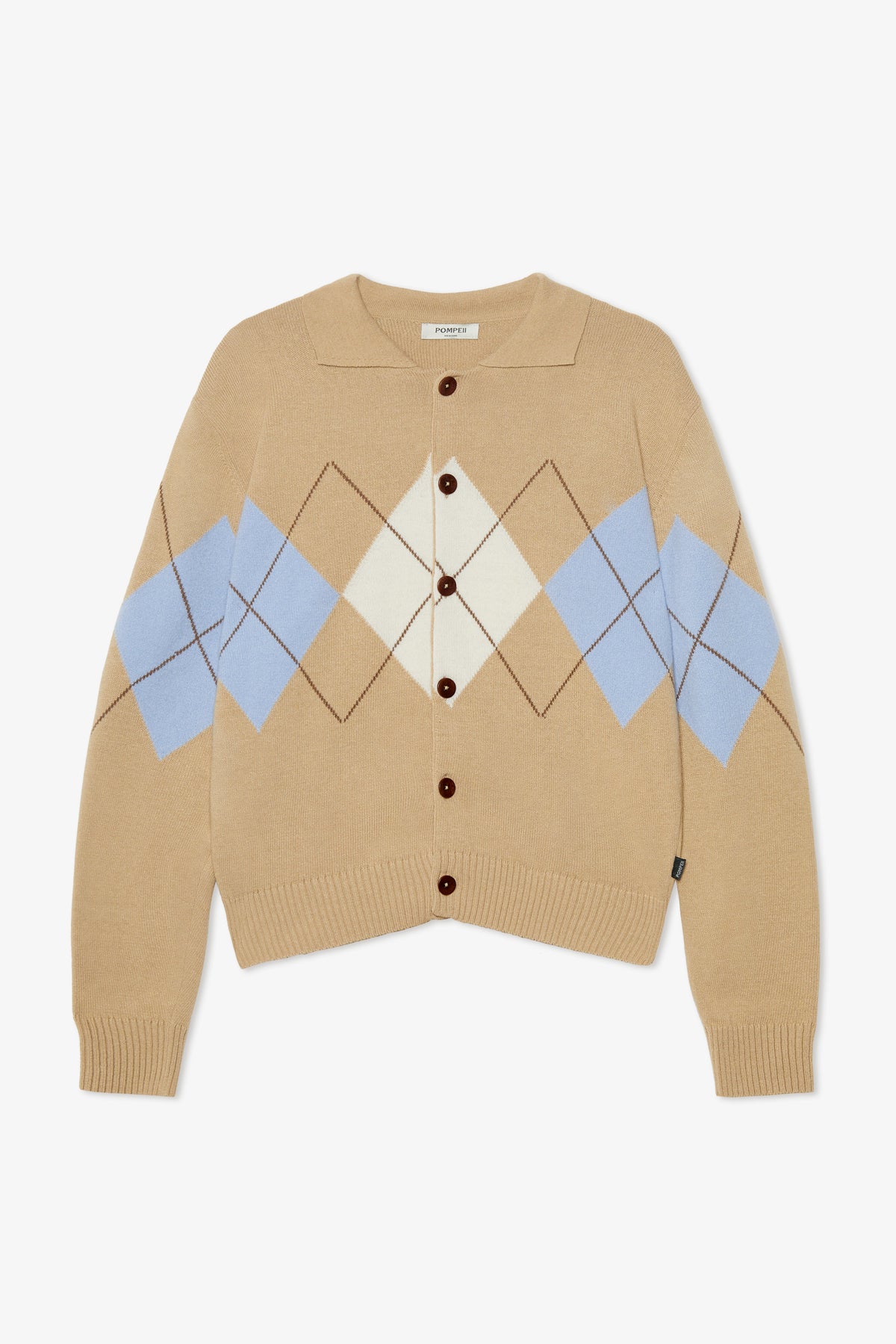 Argyle Cardigan Polo - Ochre