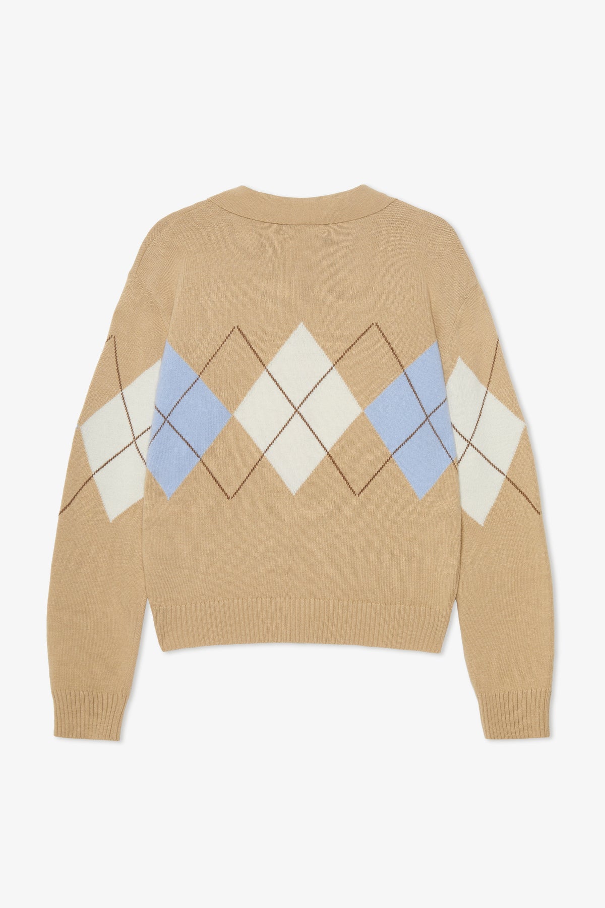Argyle Cardigan Polo - Ochre