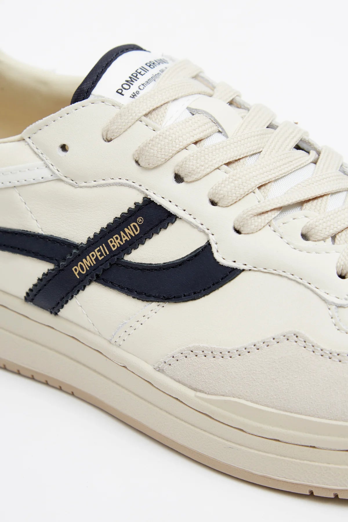 Elan Pippa Leather Sneaker - Ecru Navy