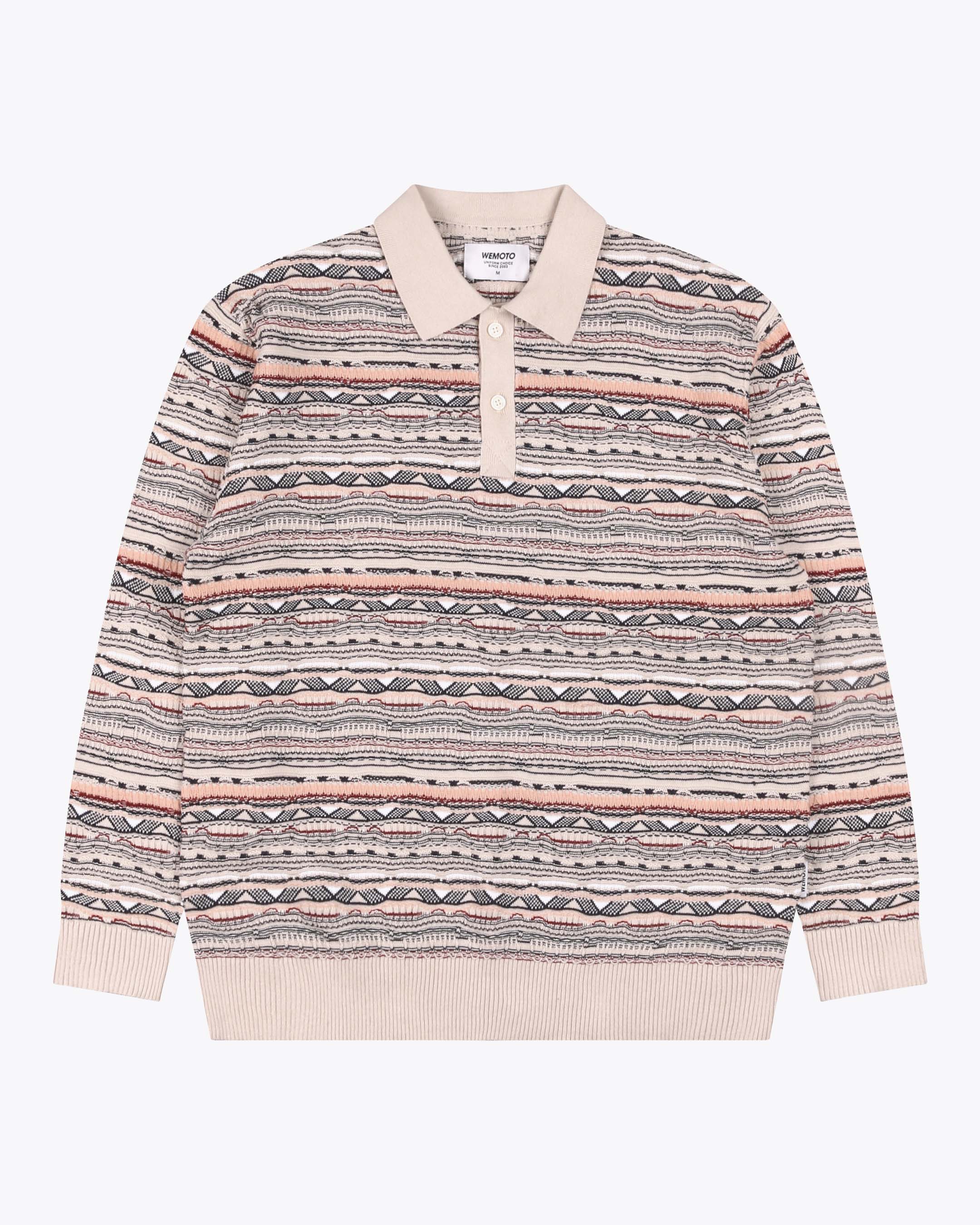 MATS JACQUARD KNIT POLO PULLOVER